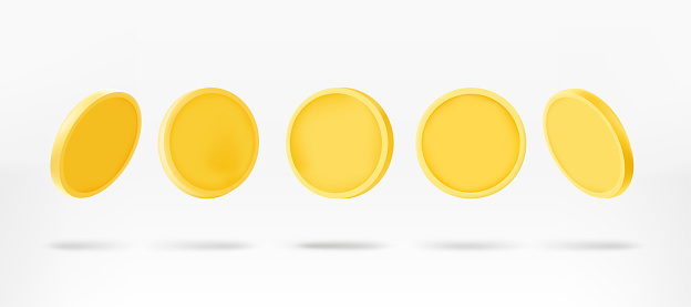 Comic Style Coin Golden Coins Set Comic Style Vector 3d Clipart Isolated On White ...