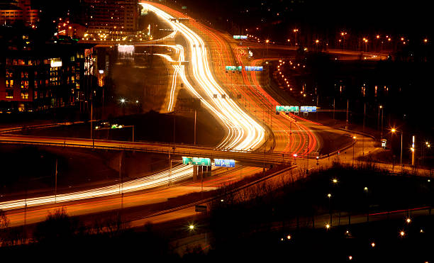 istock cars at night with motion blur 145837941