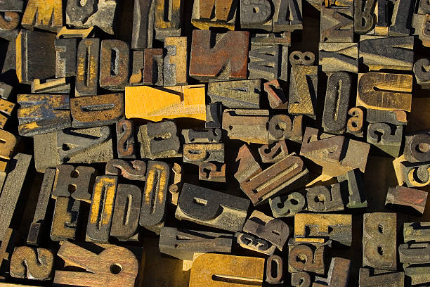 コレクションの木製タイプブロック - typescript letterpress wood typing ストックフォトと画像