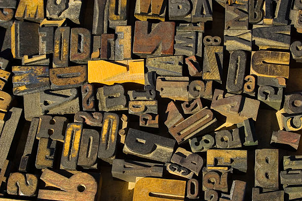 kolekcja drewna typ blokad - typescript letterpress wood typing zdjęcia i obrazy z banku zdjęć