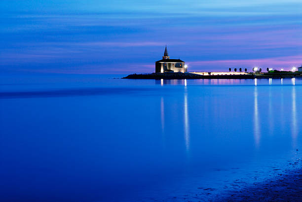Dusk view of the Church of Madonna Dell'Angelo at Caorle in Italy.