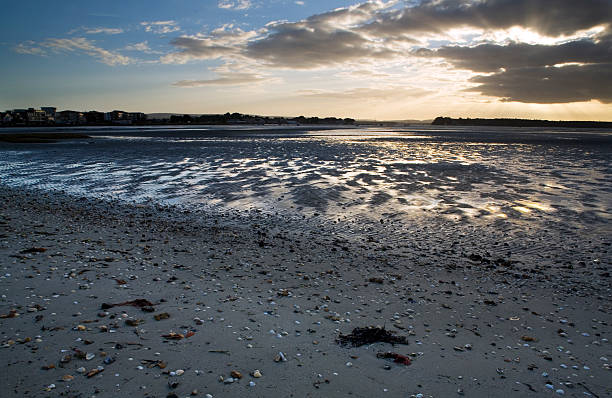 sunset in poole harbour stock photo