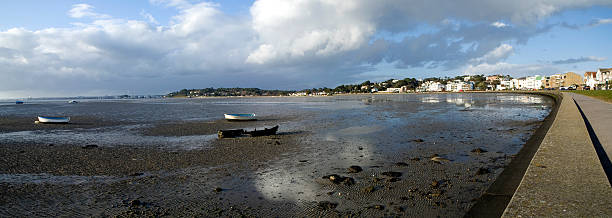 sandbanks panorama stock photo