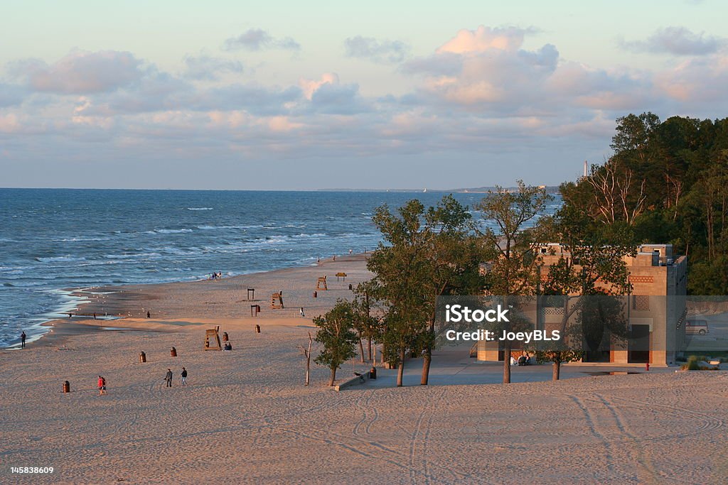 The Beach House An old beach house located just beyond the shores of Lake Michigan. Sand Dune Stock Photo