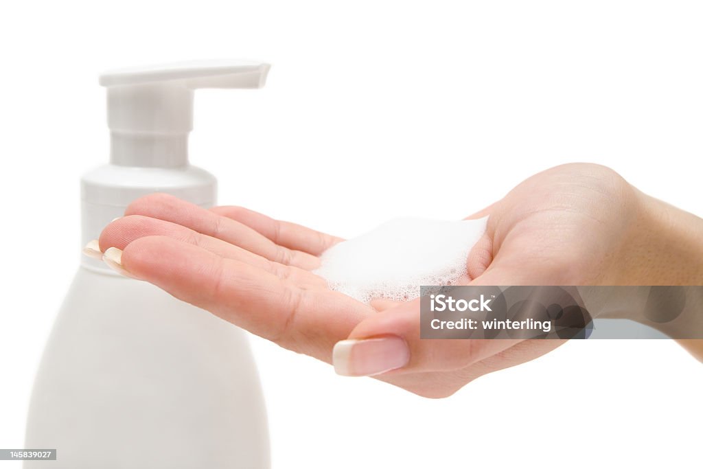 Distributeur de savon - Photo de Mousse de savon libre de droits