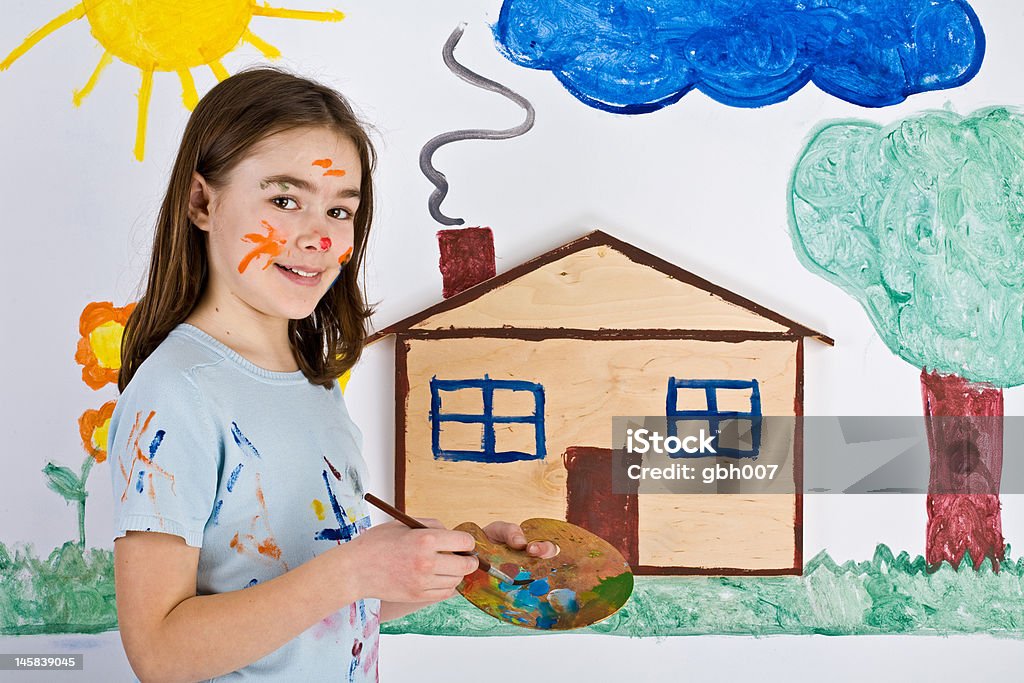 Garota Pintando - Foto de stock de Adolescente royalty-free