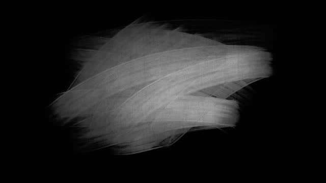 Abstract black screen hand drawing soft brush strokes on background with alpha channel mask