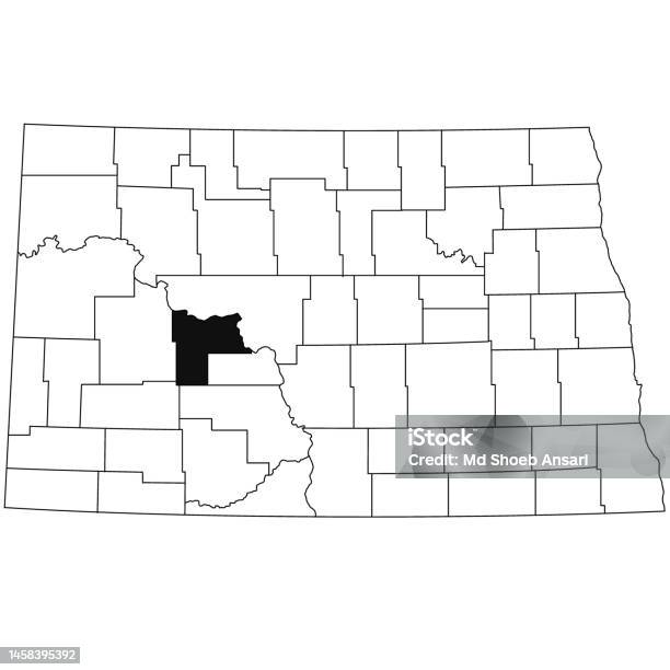 Ilustración de Mapa Del Condado De Mercer En El Estado De Dakota Del