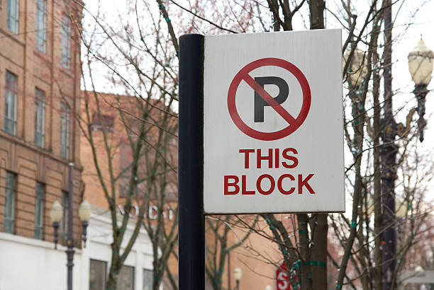 No parking sign. stock photo