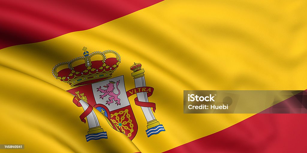 Spanish flag rendered waving flag of spain Spain Stock Photo