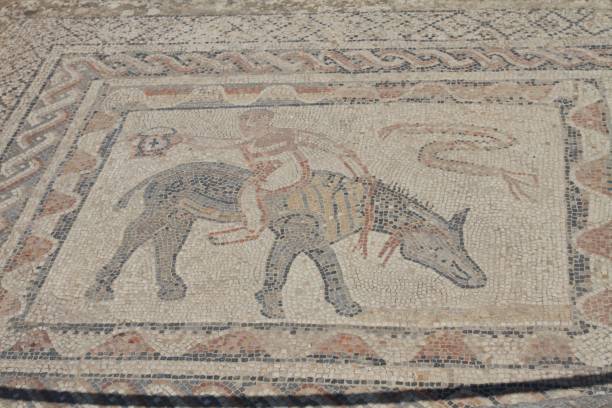 istock Mosaic on the Floor in Volubilis archeological site, Morocco 1458406799