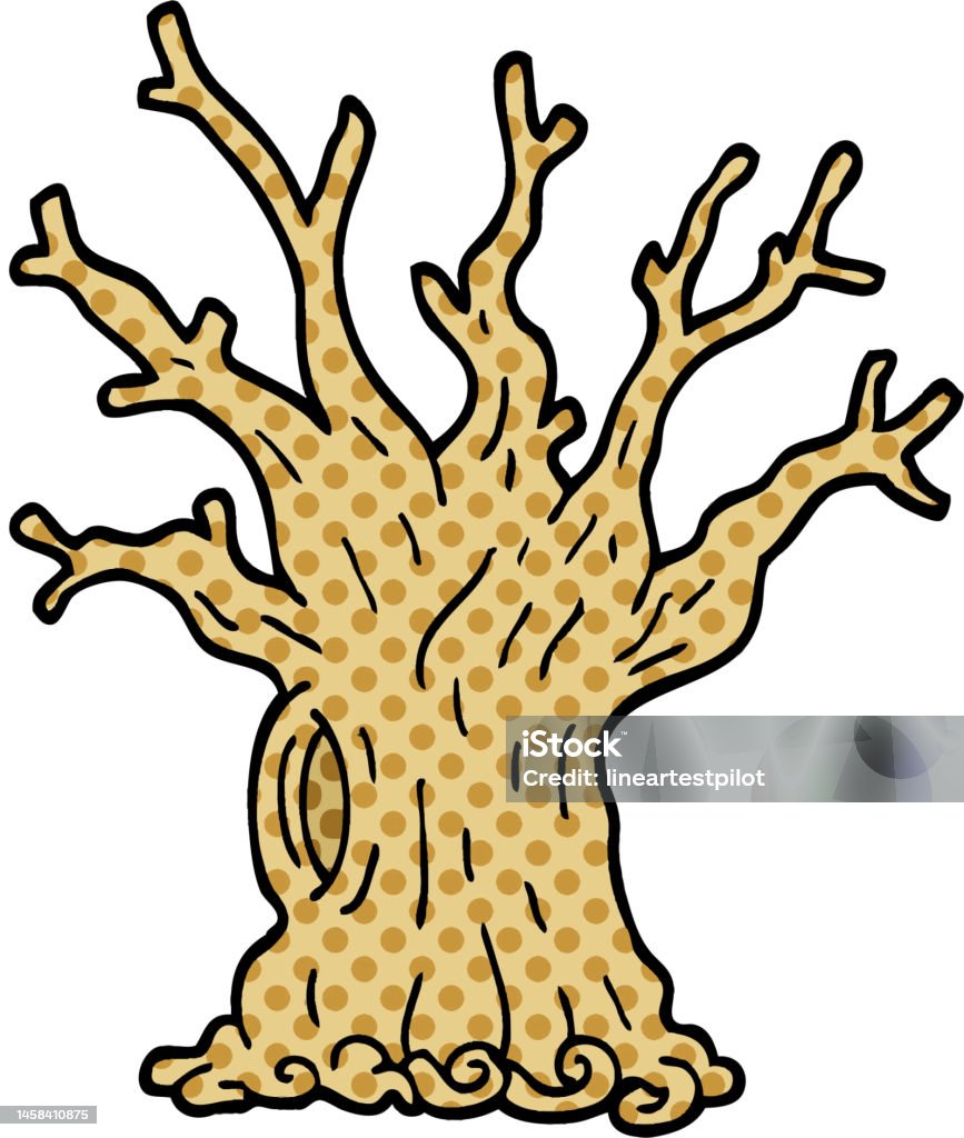 Tree Cartoon Boo Comic Book Style Cartoon Tree Stock Illustration - Download Image Now ...