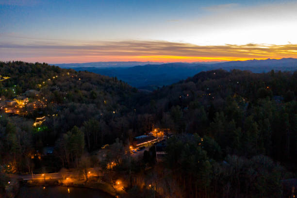 istock Sunset Aerial Blowing Rock NC 1458411079