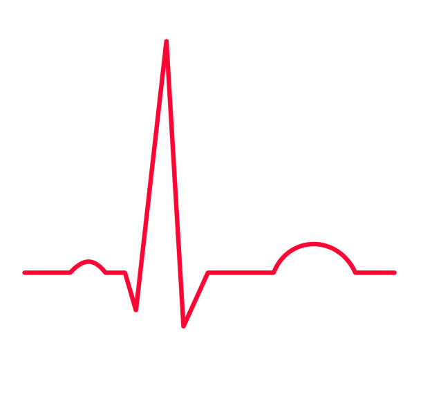 Heartbeat red line, ECG or EKG Cardio graph symbol for Healthy and Medical Analysis vector art illustration