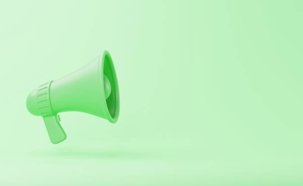 istock Megaphone bullhorn speaker on white background 3D render illustration 1458411184