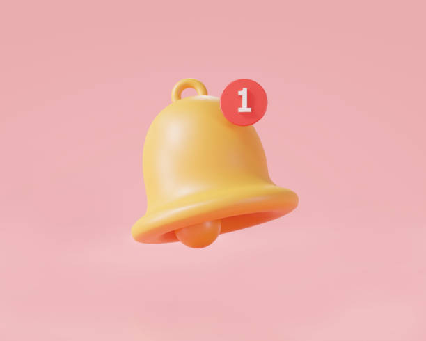istock 3d notification bell icon isolated on pink background. Social Media element, reminder notification. new notification concept. 3d rendering illustration, cartoon minimal style 1458416928