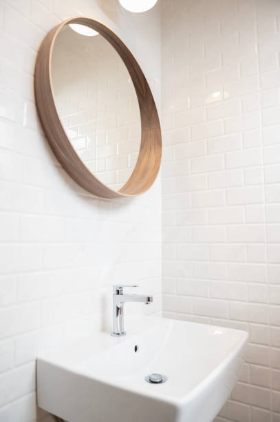 istock Background of modern sink in bathroom 1458422086