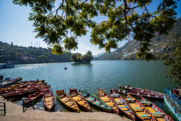 Various views of the Bhimtal lake , Uttarakhand