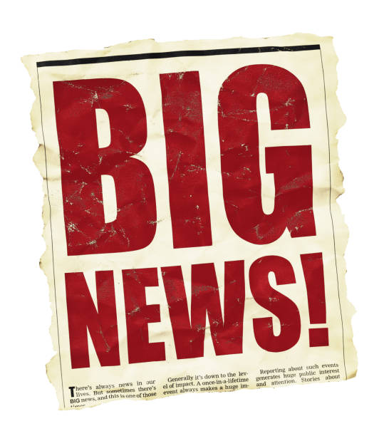 istock Big news! Huge tabloid newspaper headline gets excited 1458423941
