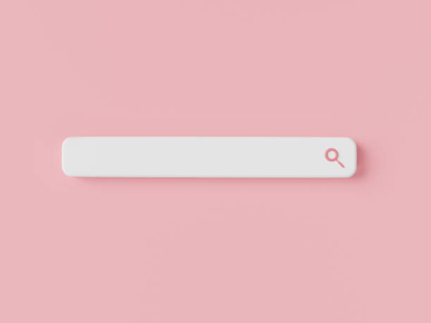 istock web search concept. Search bar icon on pink background. website, Search form template, Information search system. Navigation and search. Cartoon minimal style. 3d icon render illustration 1458427734