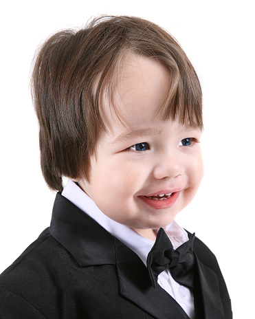 child in tuxedo