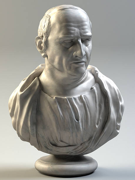 Marble bust of Marcus Tullius Cicero Bust of the Roman statesman and philosopher (modeled by me in ZBrush) philosopher stock pictures, royalty-free photos & images
