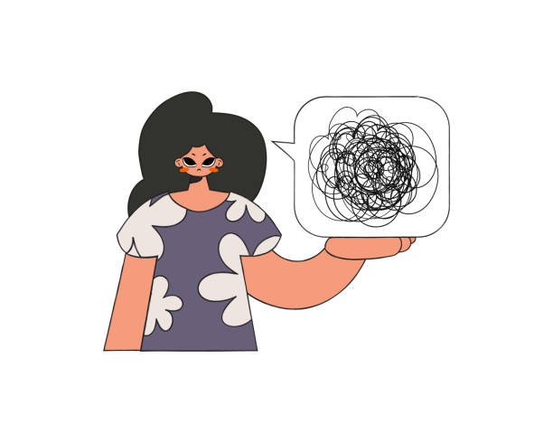 istock The woman shows that his thoughts are confused. Man with depression. 1458432145