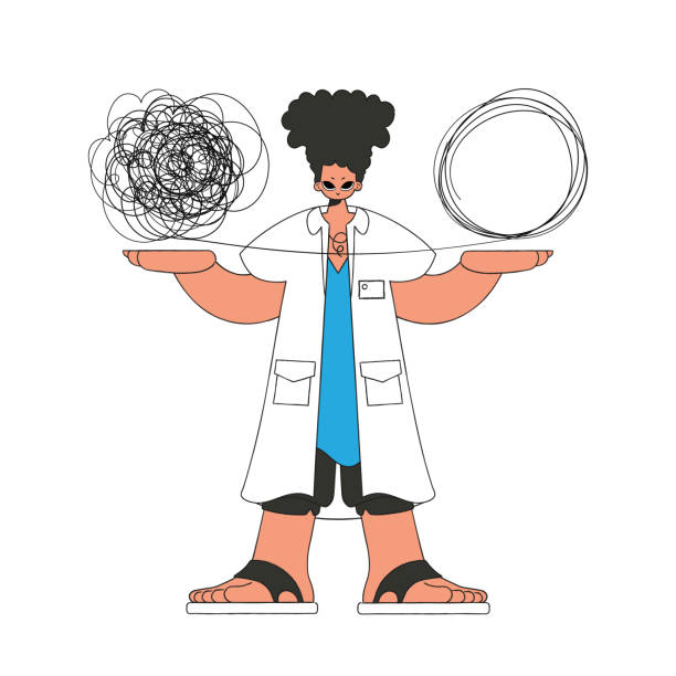 istock The psychologist unpacks a tangle of thoughts. Help Man with mental problems. 1458432241