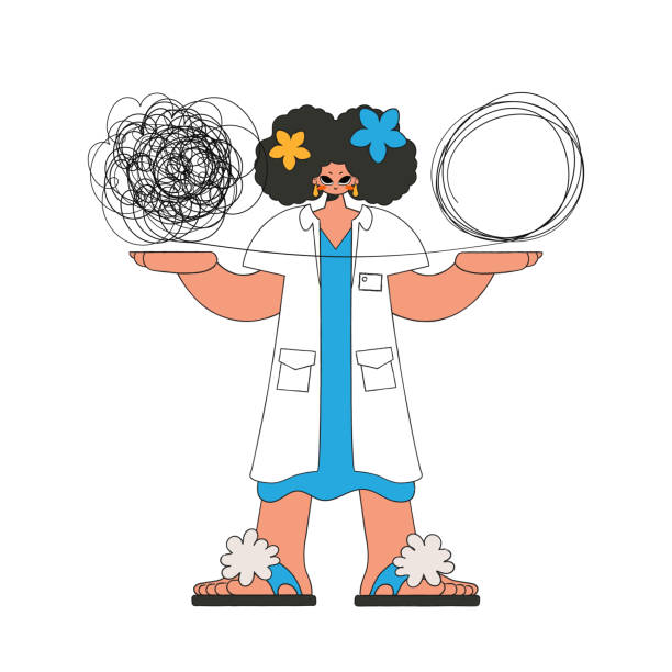 istock The psychologist doctor unpacks a tangle of thoughts. Help Man with depression. 1458432271
