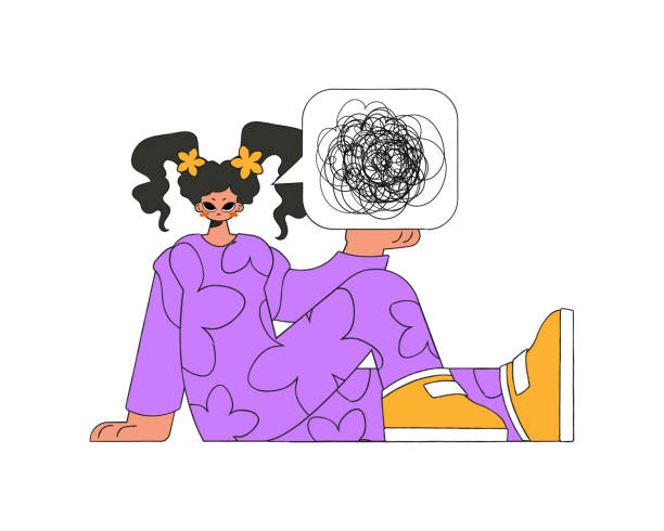 istock The woman shows that he is immersed in his thoughts. Man with depression. 1458432474