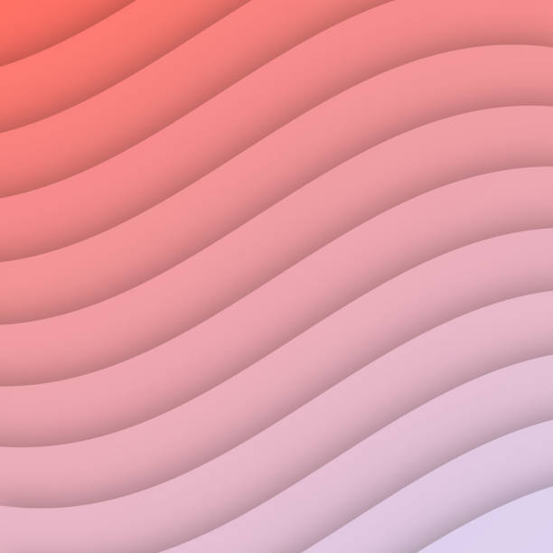 istock Red abstract wave shapes - Paper cut background - Trendy 3D design 1458434170