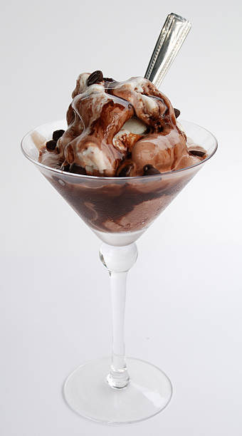 istock Choclate melting ice cream in a martini glass 145843924