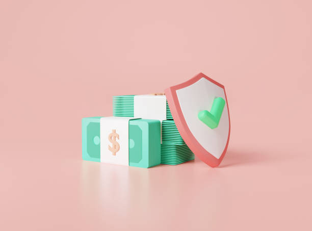 Banknote protection shield on pink background. Money security, online payment protection, financial saving insurance. money saving. money protection concept. 3d render illustration. cartoon minimal escudo de protección de billetes sobre fondo rosa. seguridad del dinero, protección de pagos en línea, seguro de ahorro financiero. ahorro de dinero. concepto de protección del dinero. ilustración de renderizado 3d. dibujos animados mínimos