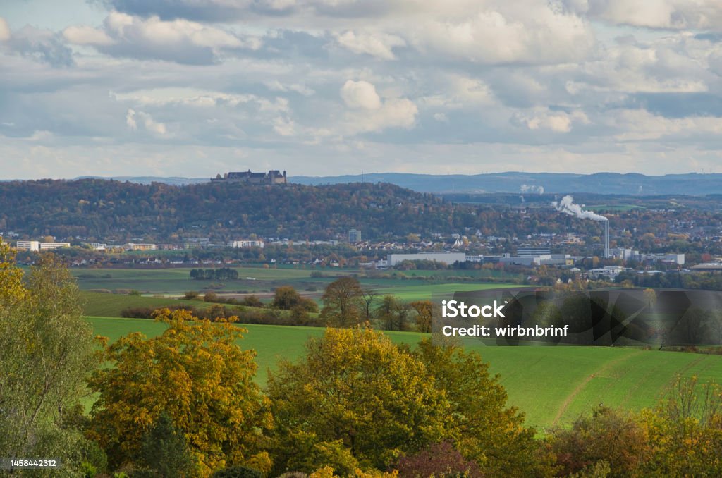 view on city coburg autumn landscape view on land and city coburg in franconia germany Ancient Stock Photo