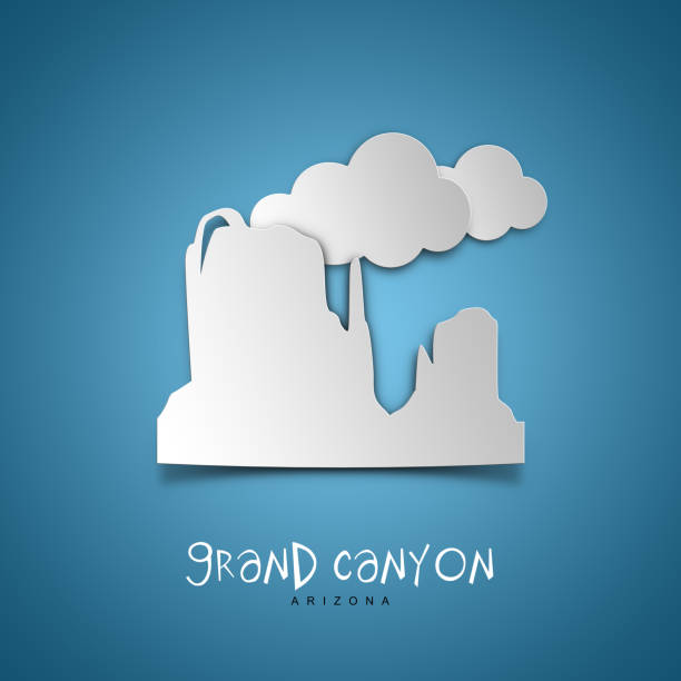 Grand Canyon, Arizona. Greeting card. Blue background. No people. Copy space. Sample text.