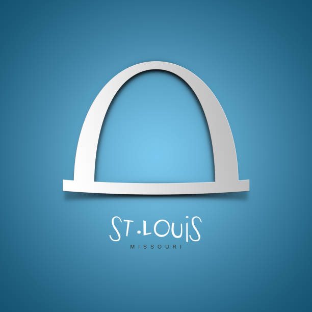 St. Louis, Missouri. Greeting card. Blue background. No people. Copy space. Sample text.