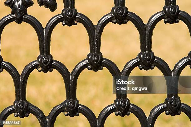 Vintage Wrought Iron Fence Stock Photo - Download Image Now - Abstract, Backgrounds, Beige Background