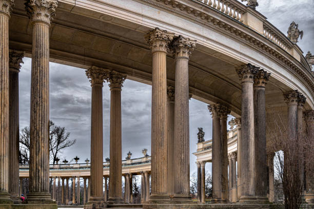 арки потсдамского королевского дворца, германия - winter city germany brandenburg стоковые фото и изображения