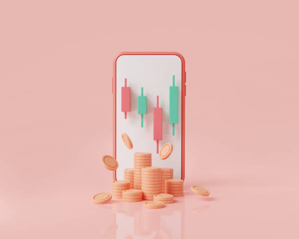 istock Cryptocurrency trading online on mobile phone screen. Bitcoin cryptocurrency. Growing financial index. Global stock exchanges index.online trading. Forex trading concept. 3d icon render illustration 1458446497