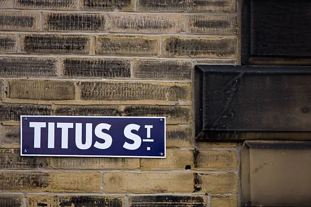Titus Street named after Sir Titus Salt in the village of Saltaire which is a UNESCO World Heritage Site West Yorkshire England