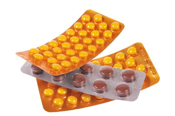 the heap of pills stock photo