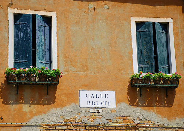 Calle Briati Burano Italy stock photo