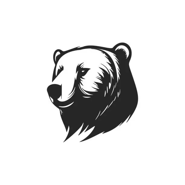 Vector illustration of Elegant black and white bear logo Ideal for a wide range of industries.