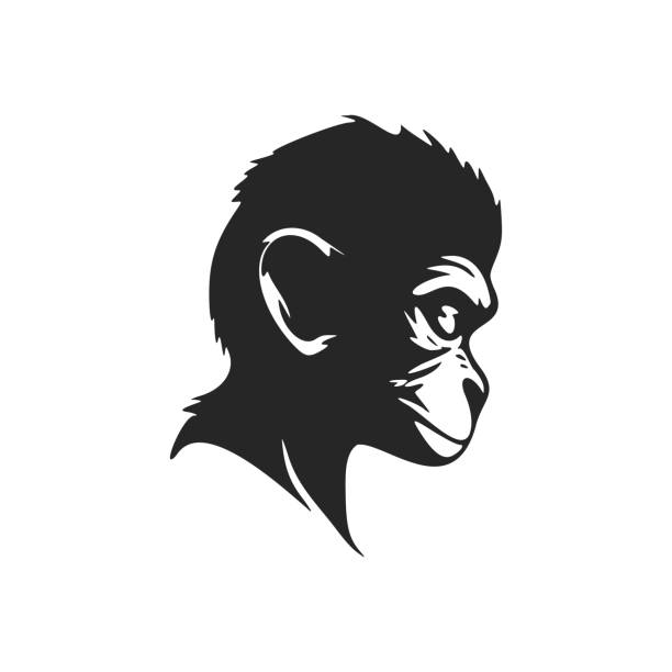 istock Elegant black and white monkey head logo. Perfect for any company looking for a stylish and professional look. 1458460703