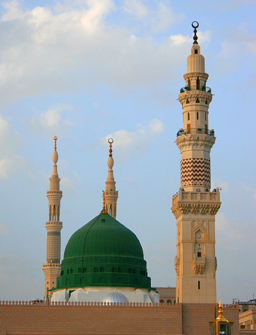 Qubbat al-Khadra in Masjid al-Nabawi in Medina, Saudi Arabia.