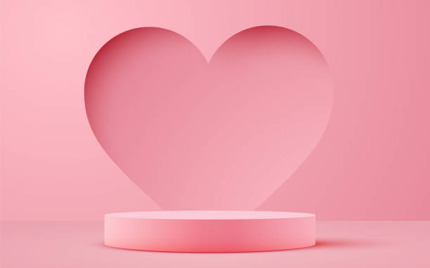istock Valentine's day scene background. Product presentation, mock up, show cosmetic product, Podium, stage pedestal or platform. 1458462239