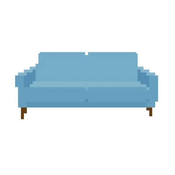 Vector illustration of Two-seat sofa