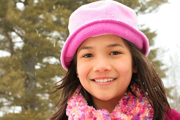 istock Child smiling outdoors in winter 145846650