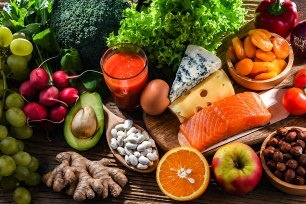 istock Food products representing the nutritarian diet 1458467129