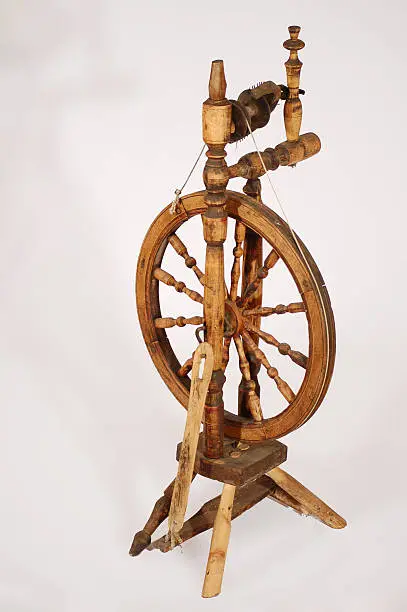 antique wooden spinning-wheel